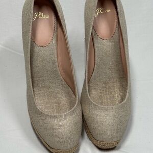J. Crew Women's Size 11 Metalic Beige Wedge Shoes